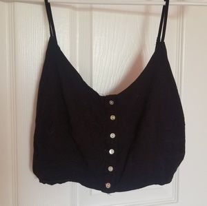 Black crop tank